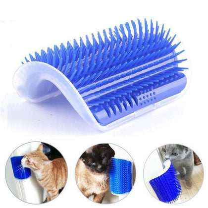 Hirundo Cat Self Grooming Brush Perfect Massager Tool for Cats - Blue/Gray
