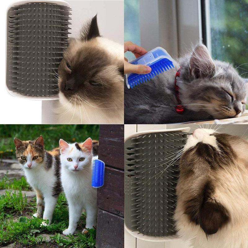 Hirundo Cat Self Grooming Brush Perfect Massager Tool for Cats - Blue/Gray