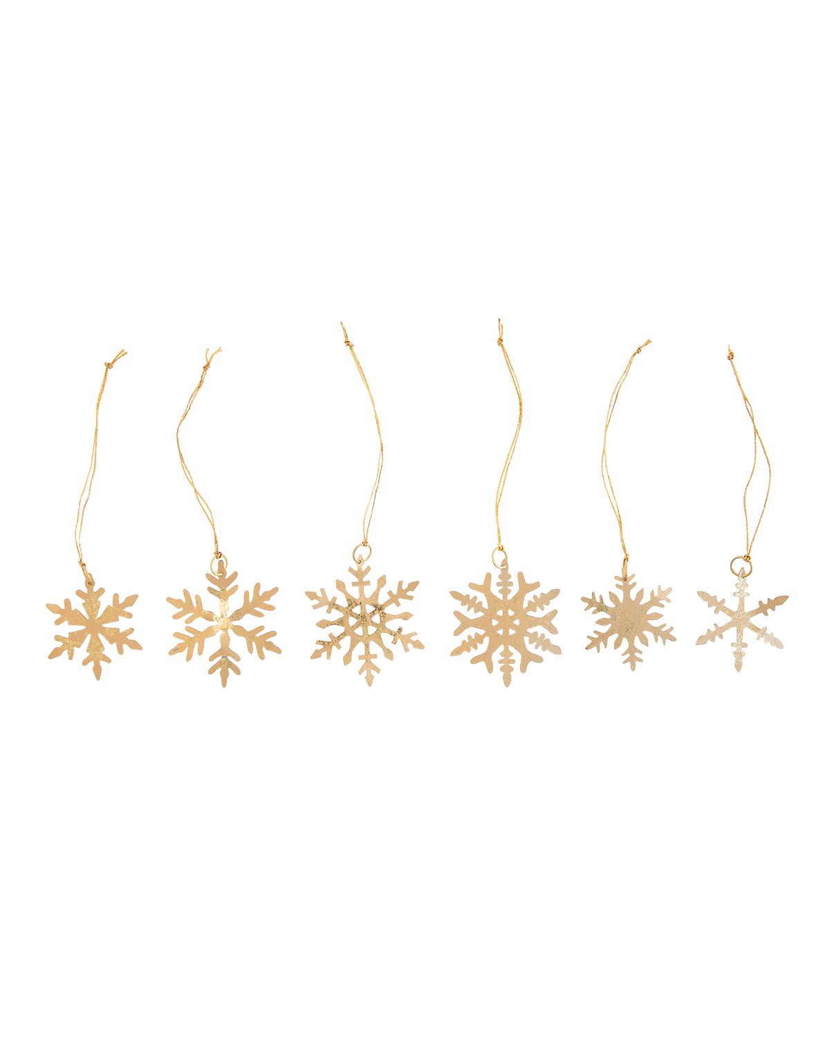 Gold Snowflake Ornaments (Set of 6)