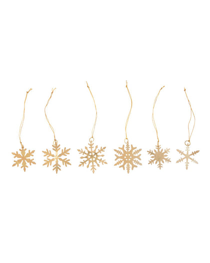 Gold Snowflake Ornaments (Set of 6)