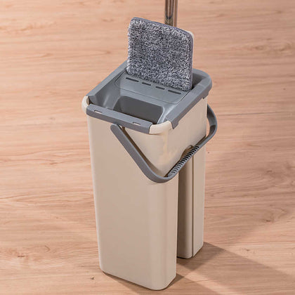 4 in 1 Flat Mop and Bucket Hand Free Wringing Floor Cleaning Mop
