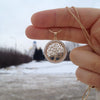 Tree of Life Crystal Round Small Pendant Necklace Gold Silver