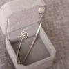Adjustable Crystal Double Heart Bow Bilezik Cuff Opening Bracelet