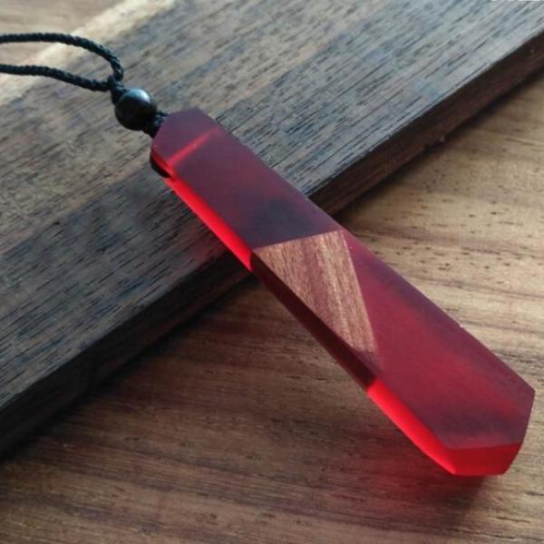 Handmade Vintage Resin Wood Pendant Necklace [10 Variants]