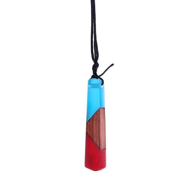 Handmade Vintage Resin Wood Pendant Necklace [10 Variants]