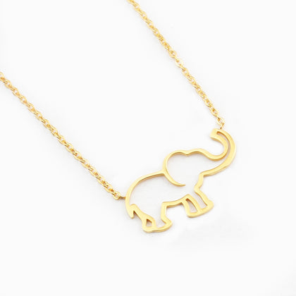 Collier Femme Stainless Steel Gold Chain Origami Elephant Pendant Necklaces