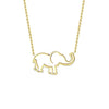 Collier Femme Stainless Steel Gold Chain Origami Elephant Pendant Necklaces