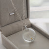 LKO Fashion Real Dandelion Crystal Necklace Glass