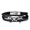 Vnox Lucky Vintage Men's Leather Bracelet Playing