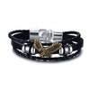 Vnox Lucky Vintage Men's Leather Bracelet Playing