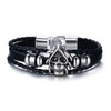 Vnox Lucky Vintage Men's Leather Bracelet Playing