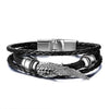 Vnox Lucky Vintage Men's Leather Bracelet Playing