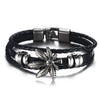 Vnox Lucky Vintage Men's Leather Bracelet Playing