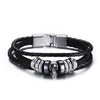 Vnox Lucky Vintage Men's Leather Bracelet Playing