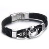Vnox Lucky Vintage Men's Leather Bracelet Playing