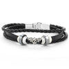 Vnox Lucky Vintage Men's Leather Bracelet Playing