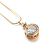 Big Round Clear Austrian Crystal Pendant Necklace
