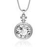 Big Round Clear Austrian Crystal Pendant Necklace