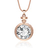 Big Round Clear Austrian Crystal Pendant Necklace
