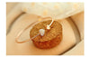 Adjustable Crystal Double Heart Bow Bilezik Cuff Opening Bracelet